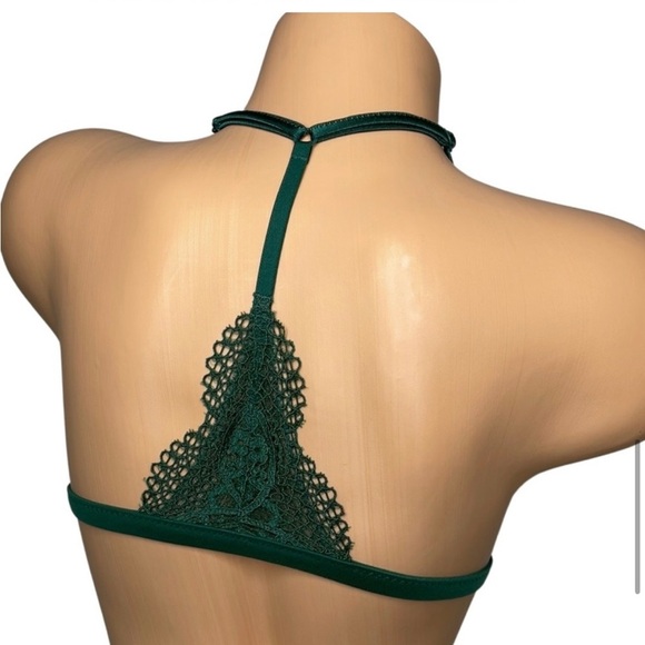 VICTORIA SECRET BODY BY VICTORIA EMERALD GREEN LACE BRALETTE SNAP FRONT XS - Picture 6 of 14